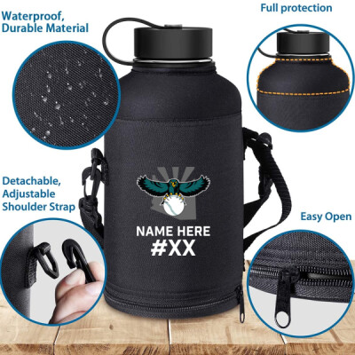 64oz Water Bottle with carrying case - optional name/number Thumbnail