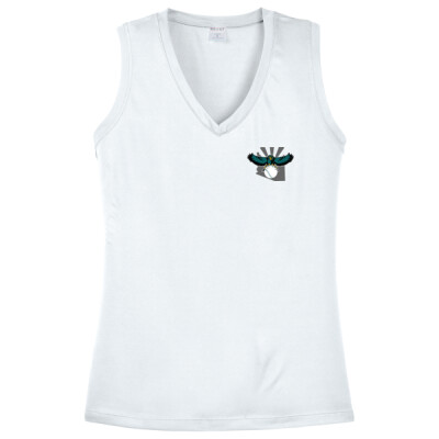 Ladies Sleeveless DriFit Performance V-Neck Tee - small logo Thumbnail
