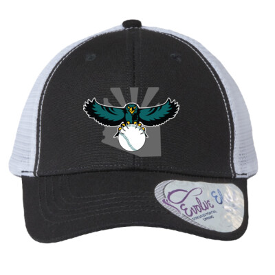 Ladies "Charlie" Modern Trucker w/ Ponytail Hole - Teal Logo Thumbnail